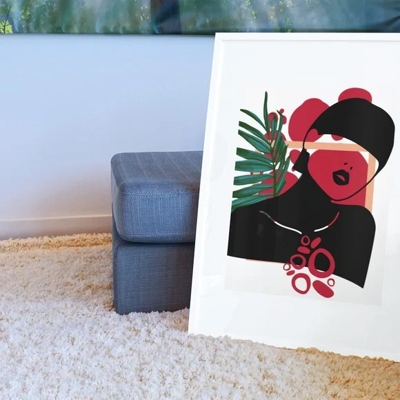 Modern Wall Art Print Tropical Girl Unframed - Picture 8 of 10